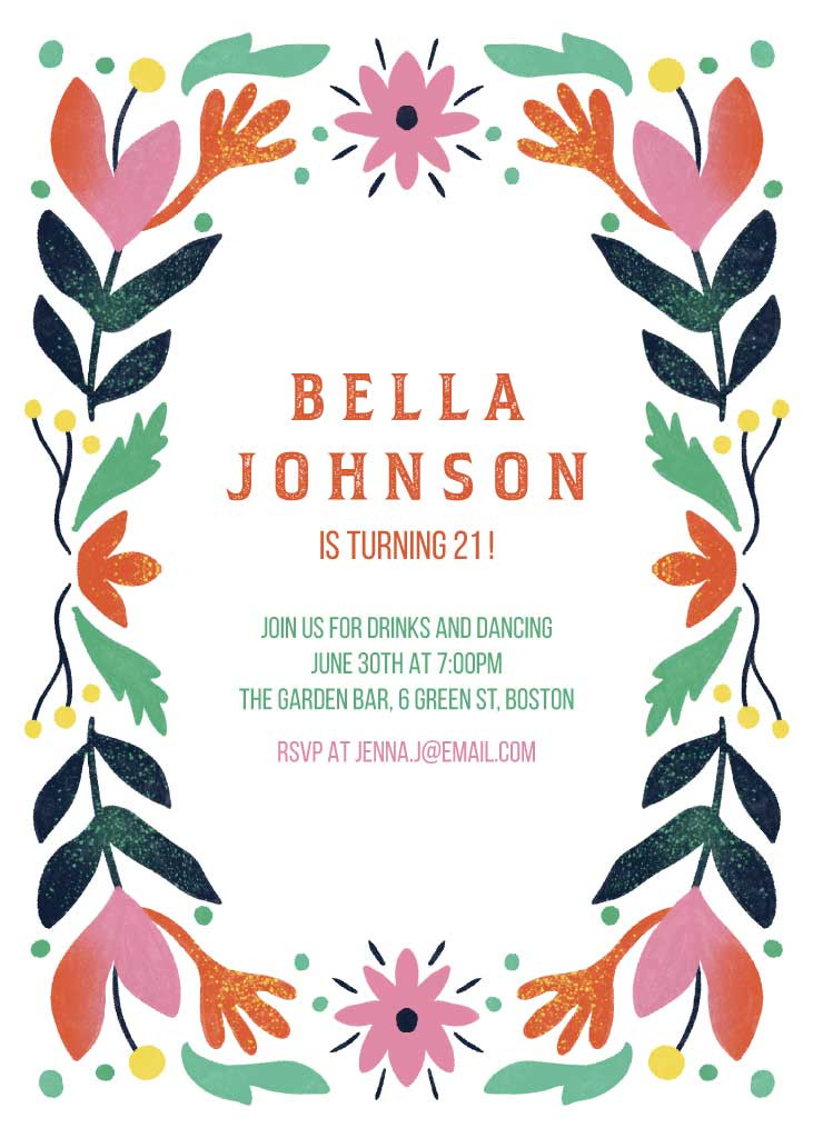 Template Chic Coral Celebration Invitation Post