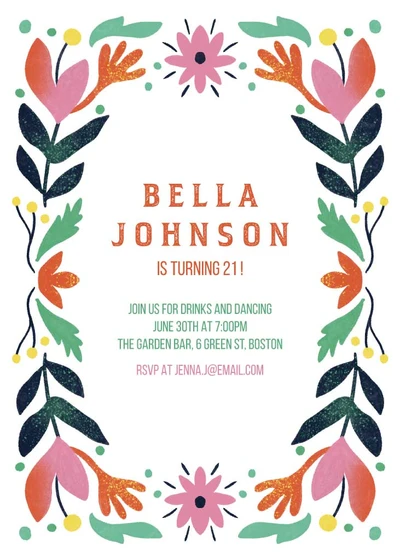 Template Chic Coral Celebration Invitation Post