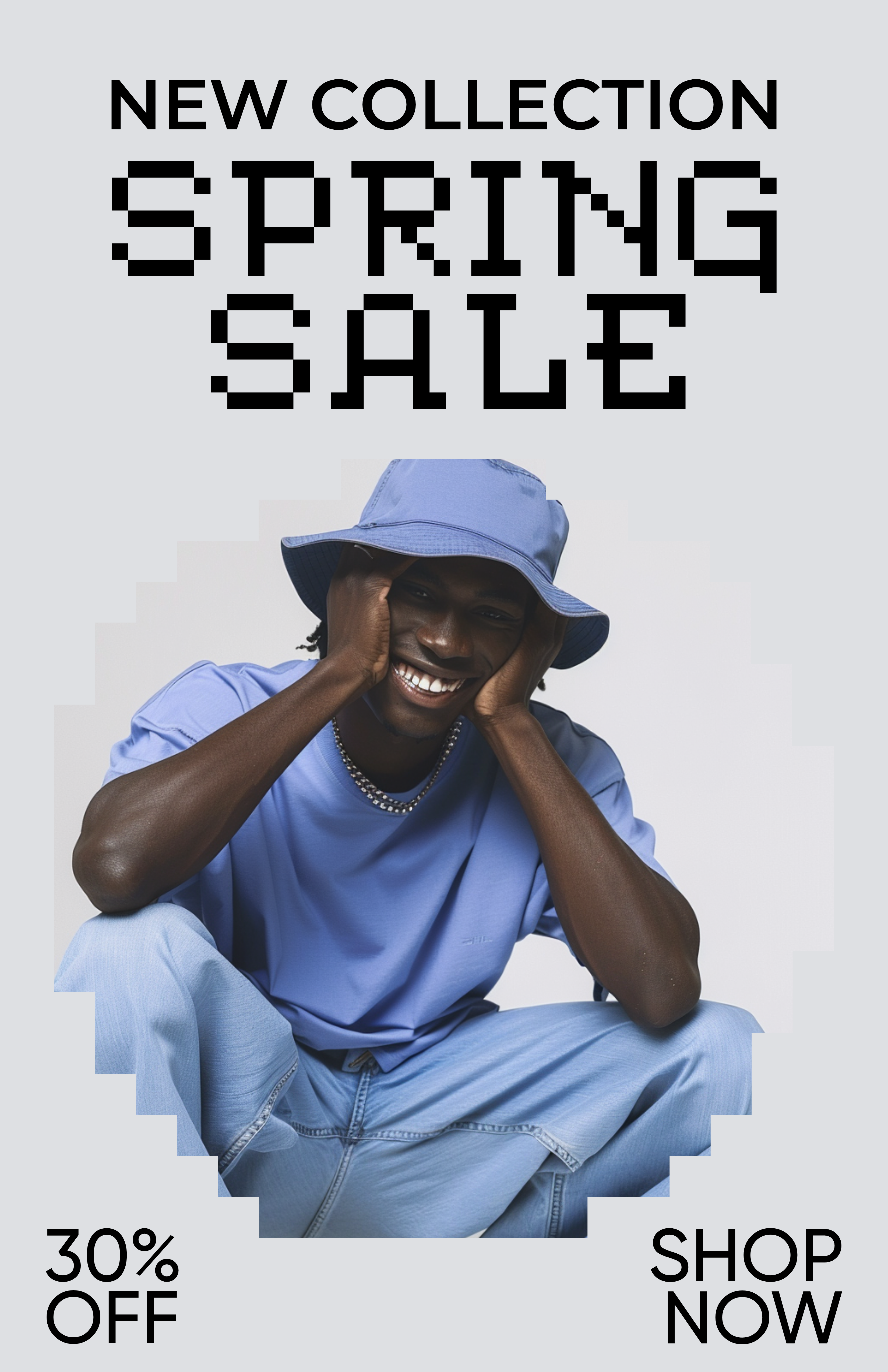 Template Chic New Spring Sale Poster in Blue