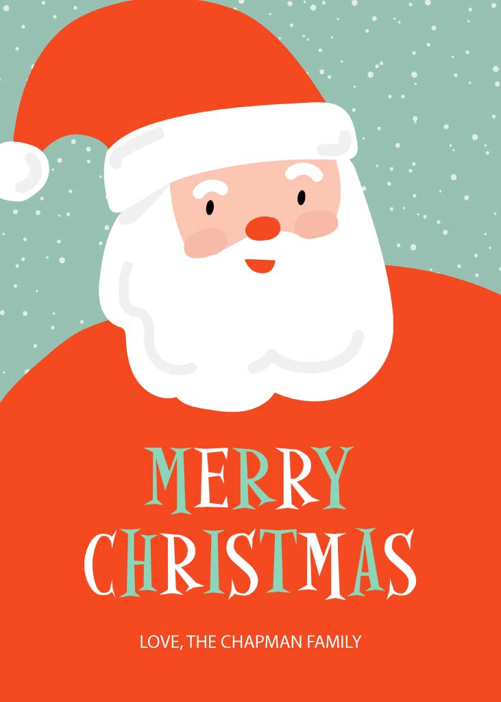 Cheerful Christmas Greeting Post with Santa