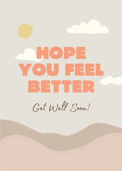 Template Warm Beige Get Well Soon Post Design