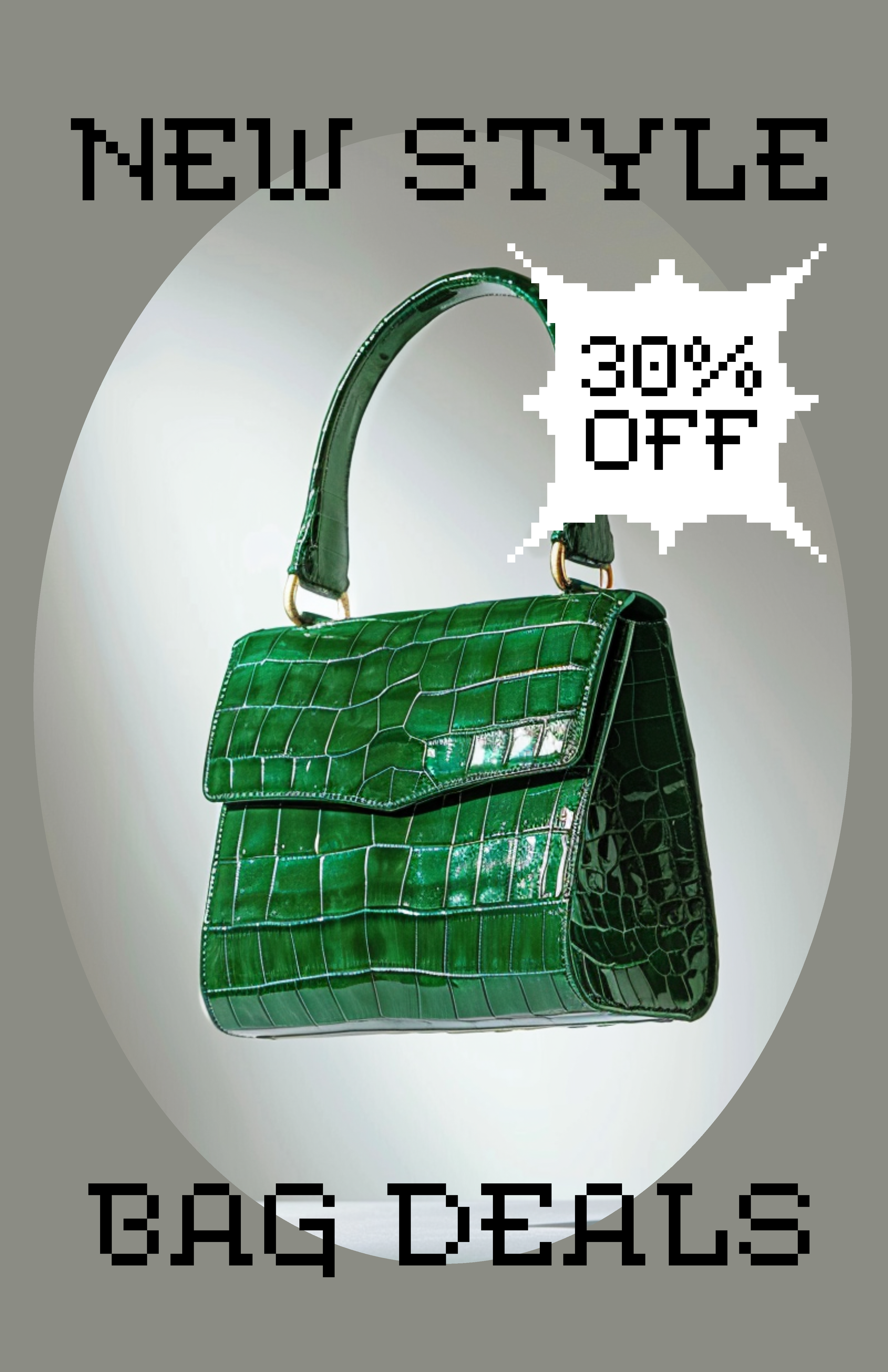 Template Chic Green Handbag Deals Poster Sale