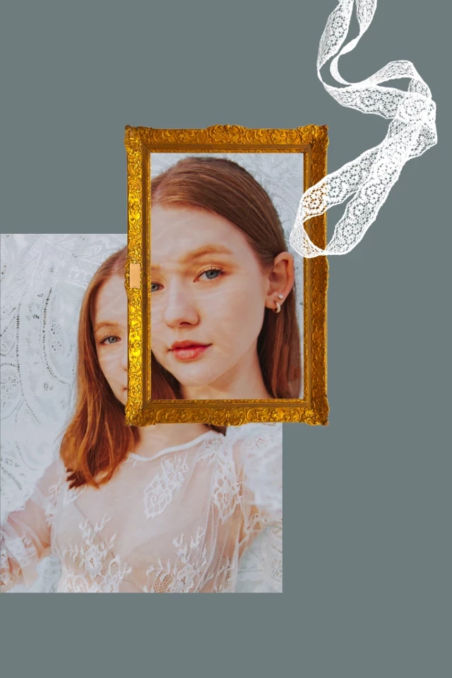 Template Golden Frame Artistic Post Design Template