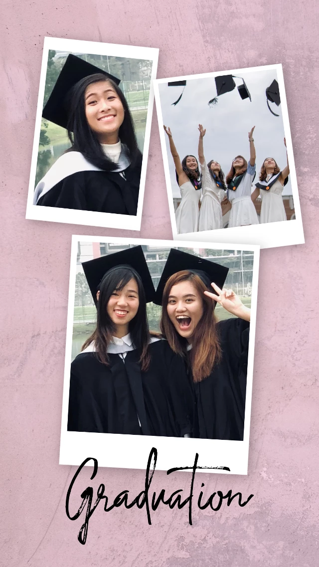 Joyous Graduation Moments Photo Poster Pink