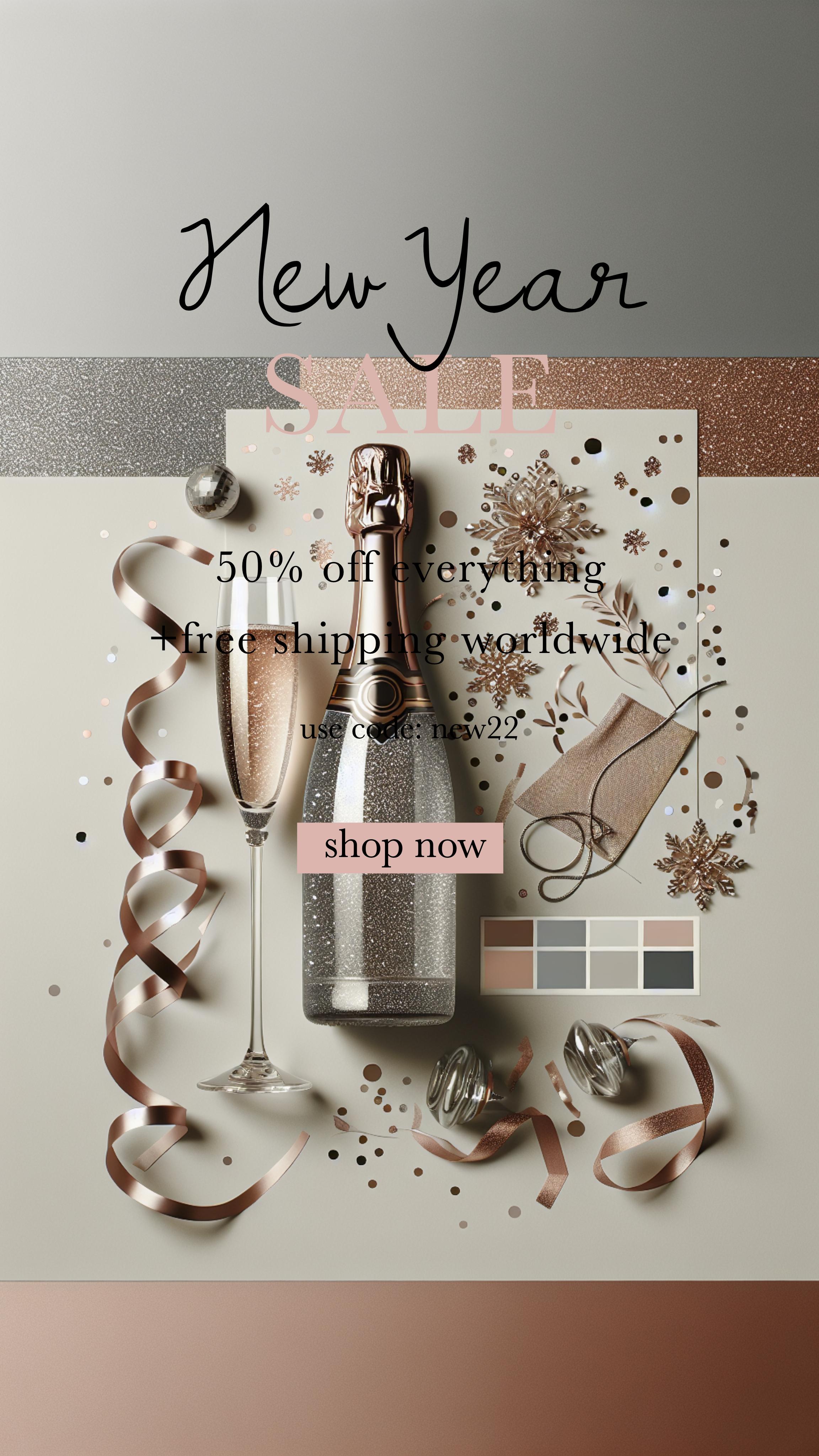 Elegant New Year Sale Ad in Soft Pink