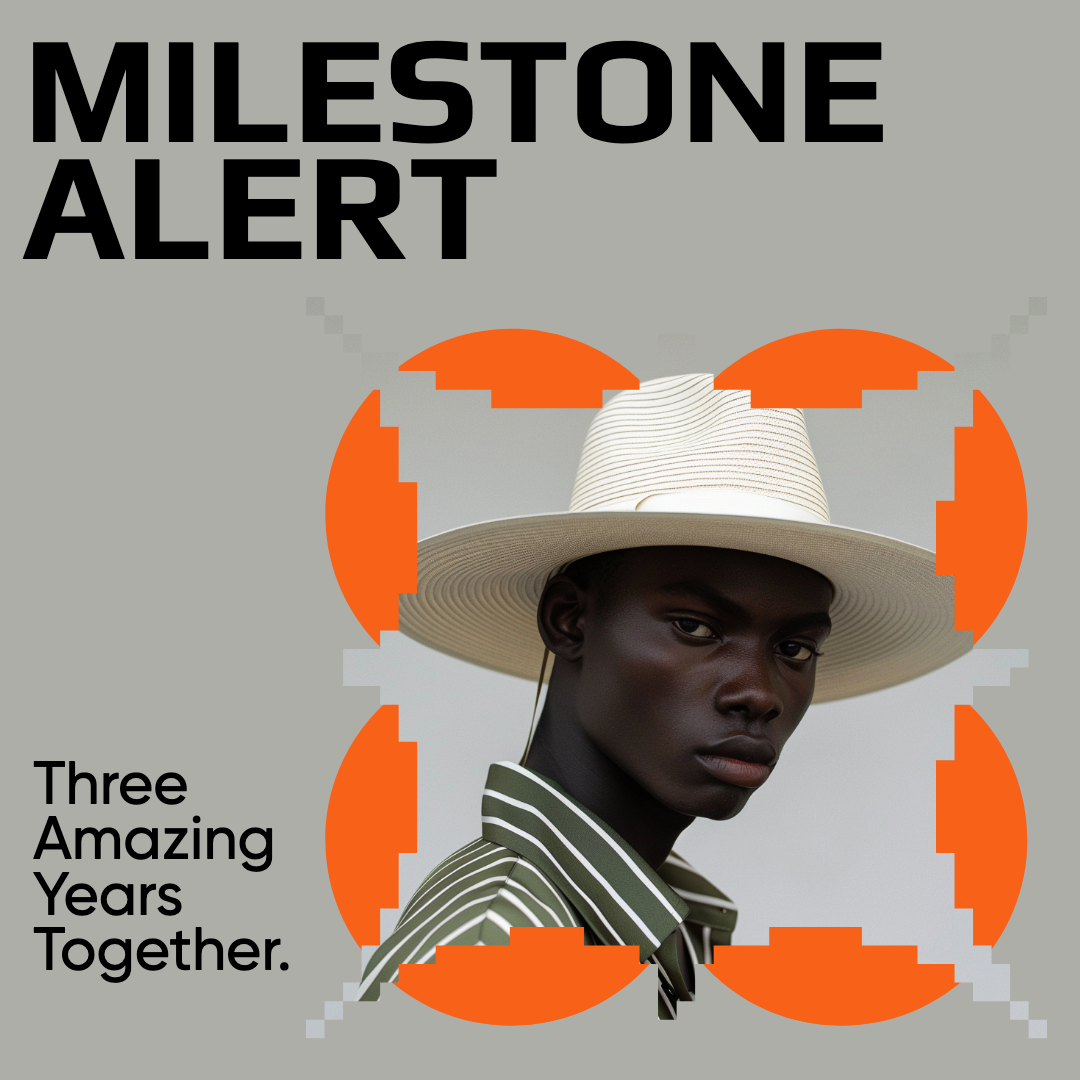 Celebratory Milestone Alert Instagram Post in Orange and Gray