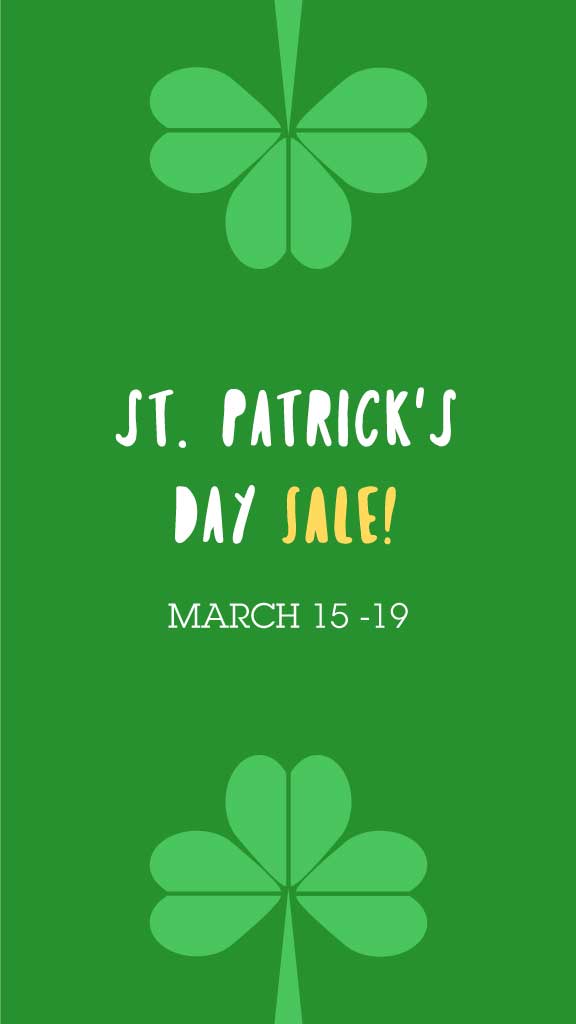 Template Green St. Patrick's Day Sale Poster Design