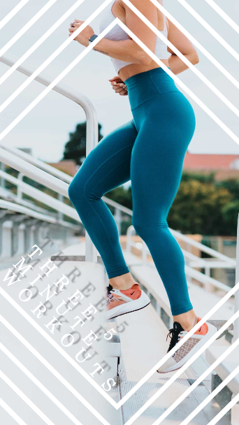 Sleek Fitness Apparel Ad in Teal and White