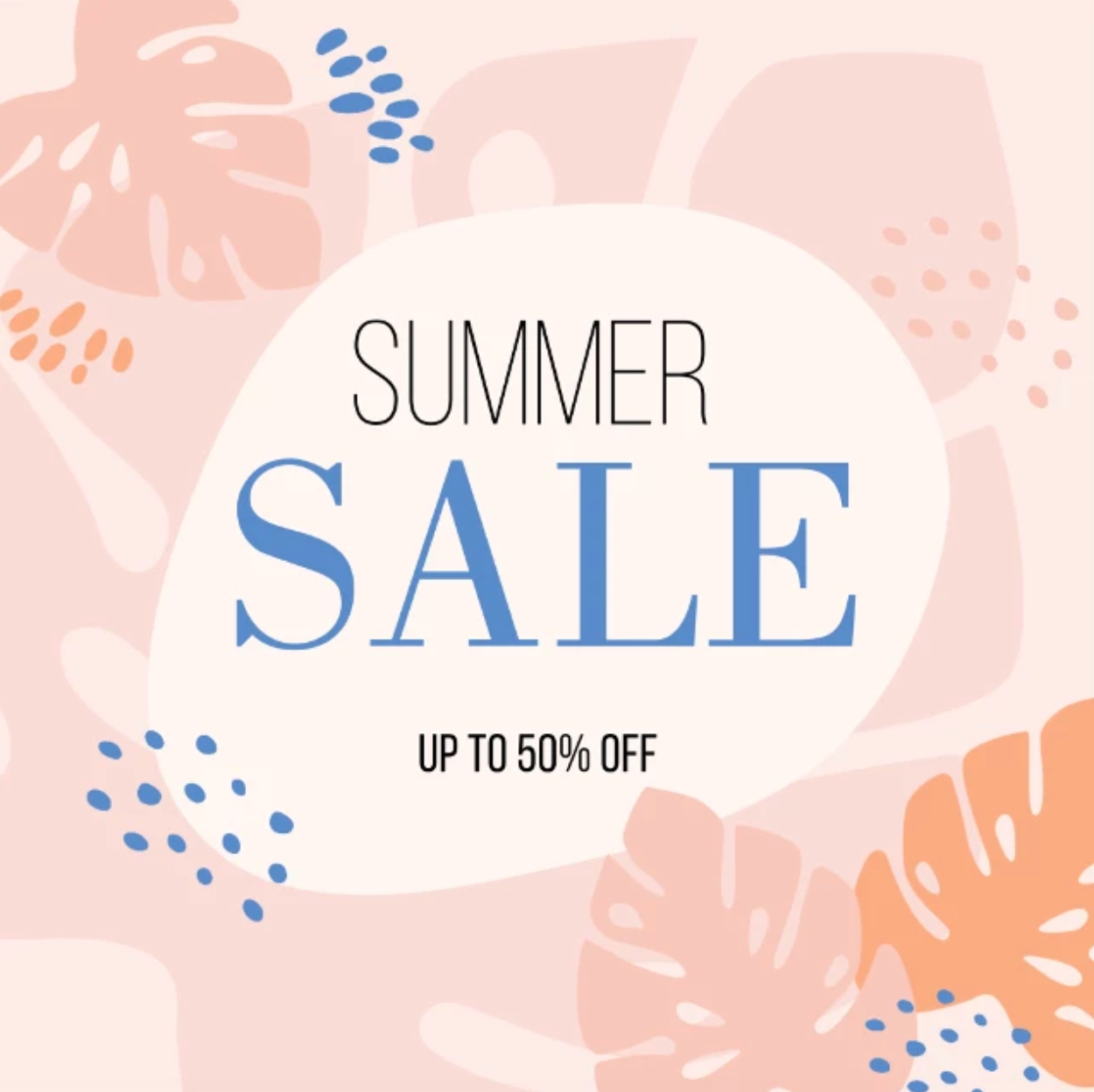 Chic Peach Summer Sale Ad Poster