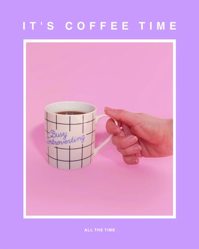 Template Pastel Pink Coffee Time Social Post