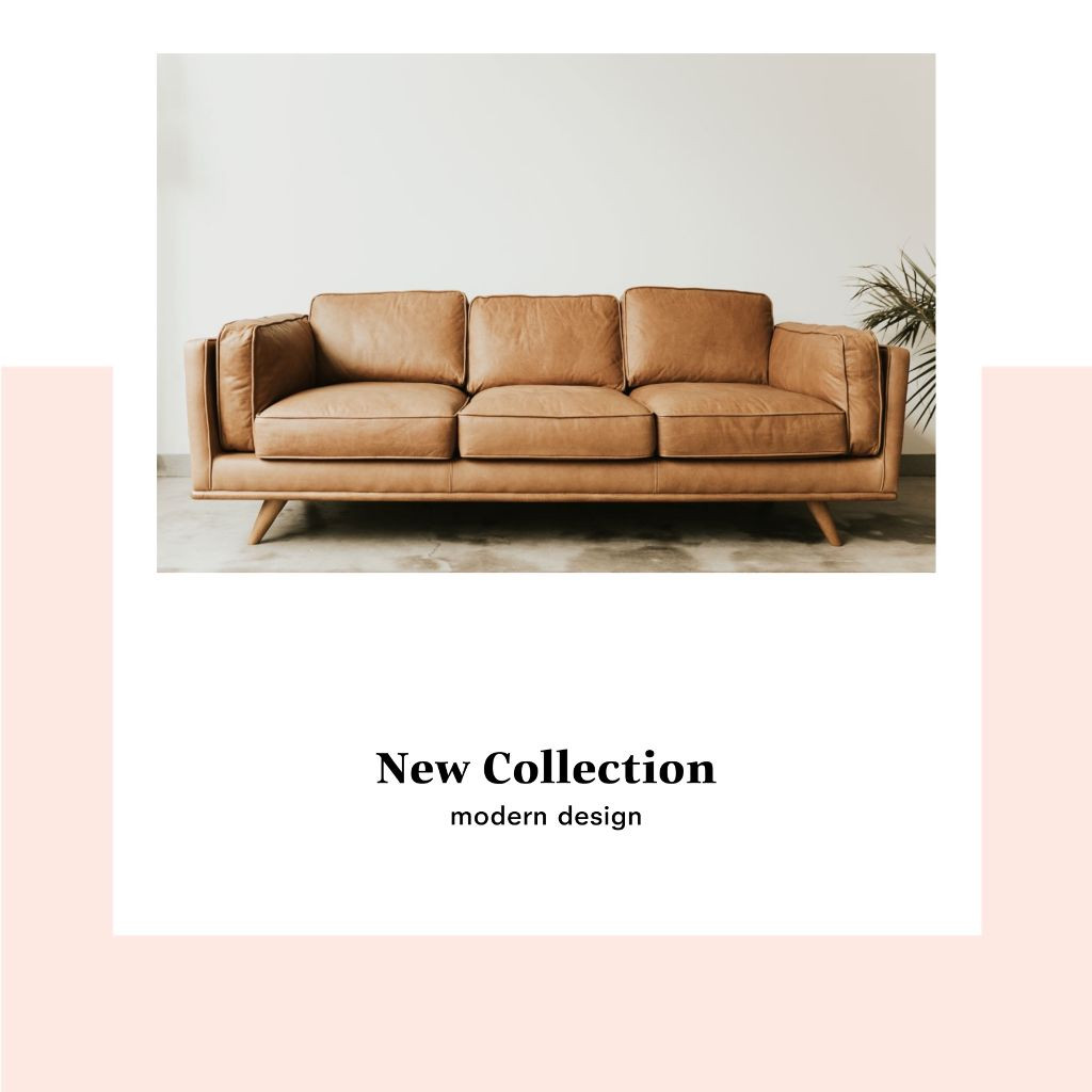 Template Chic Tan Couch Advertisement Poster Design