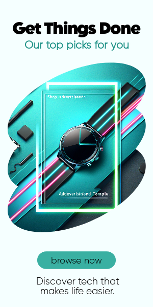 Sleek Teal Smartwatch Ad Design Template