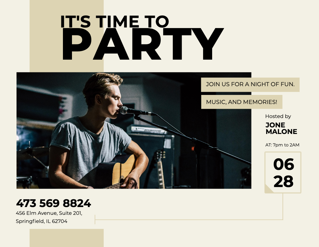 Electric Night Party Event Poster Design