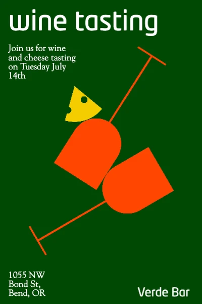 Template Chic Red and Green Wine Tasting Poster