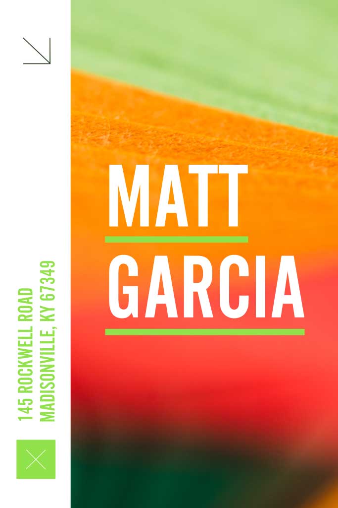 Vibrant Orange Green Business Card Template