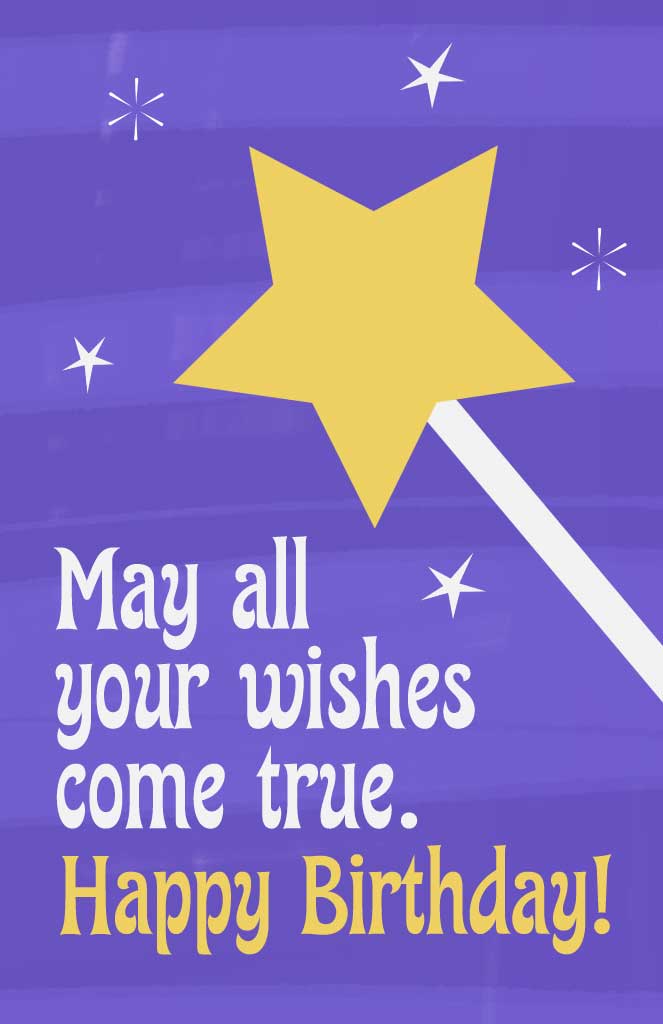 Cheerful Purple Birthday Greeting Post