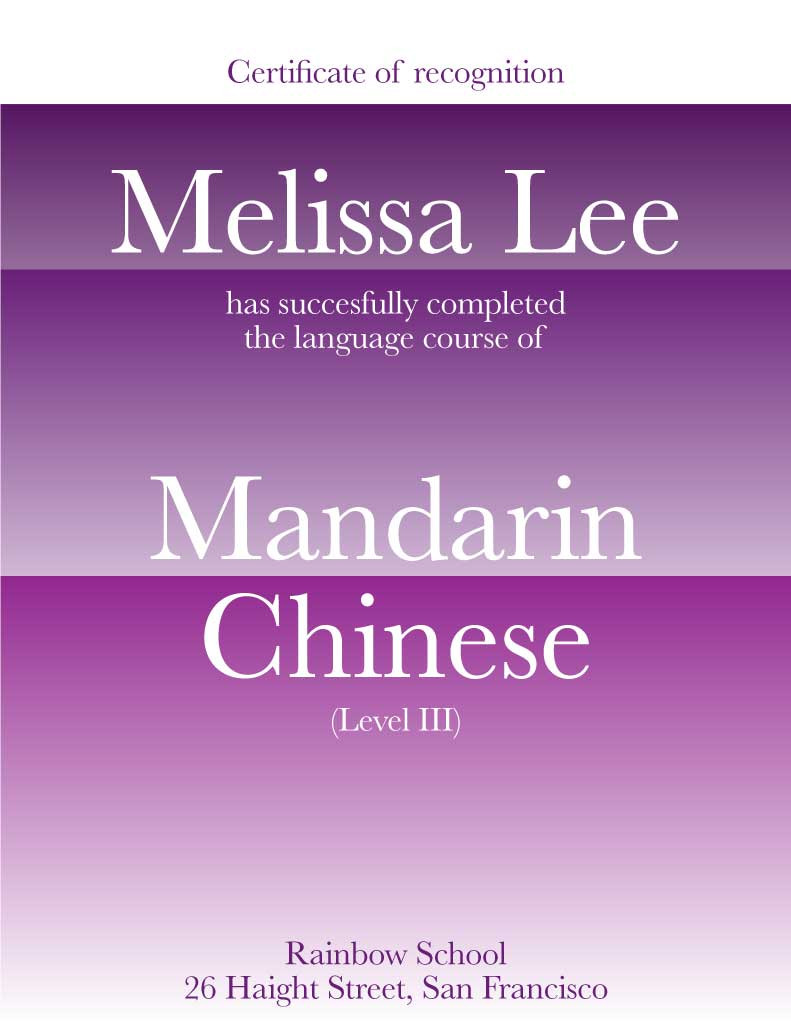 Template Elegant Purple Recognition Certificate Template