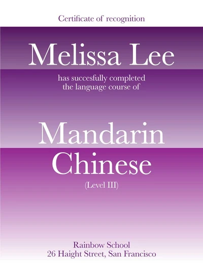 Template Elegant Purple Recognition Certificate Template