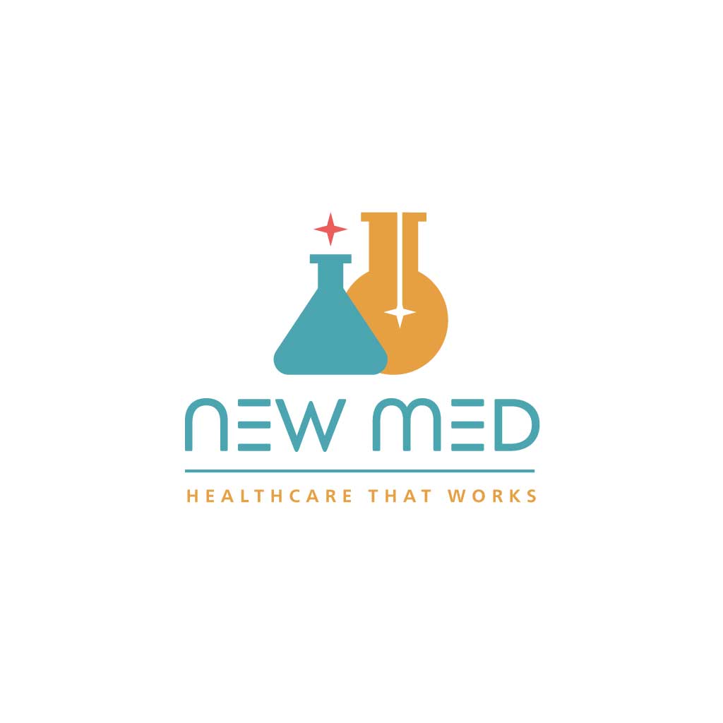 Sleek Medical Services Logo Template in Aqua and Gold