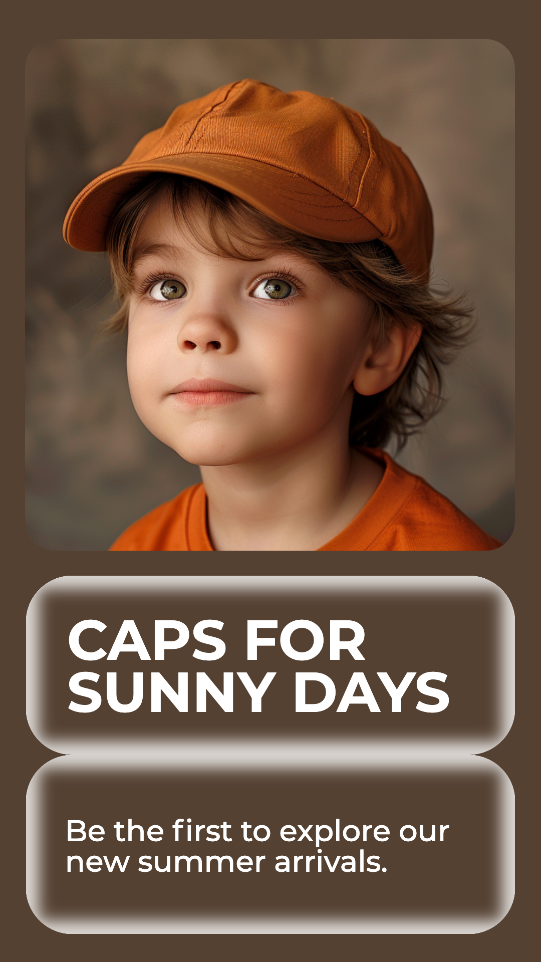 Template Stylish Brown Instagram-Story for Summer Caps