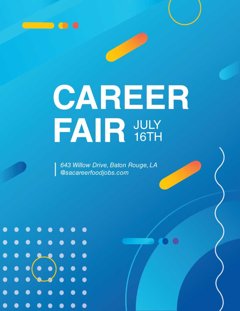 Template Blue Professional Career Fair Event Poster