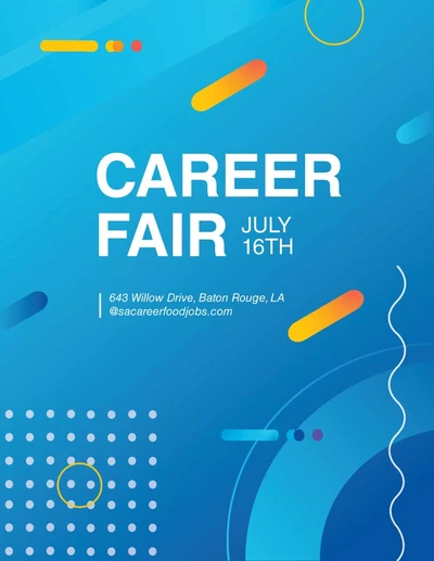 Template Blue Professional Career Fair Event Poster