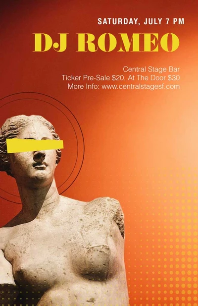 Template Orange Vibes DJ Romeo Event Poster