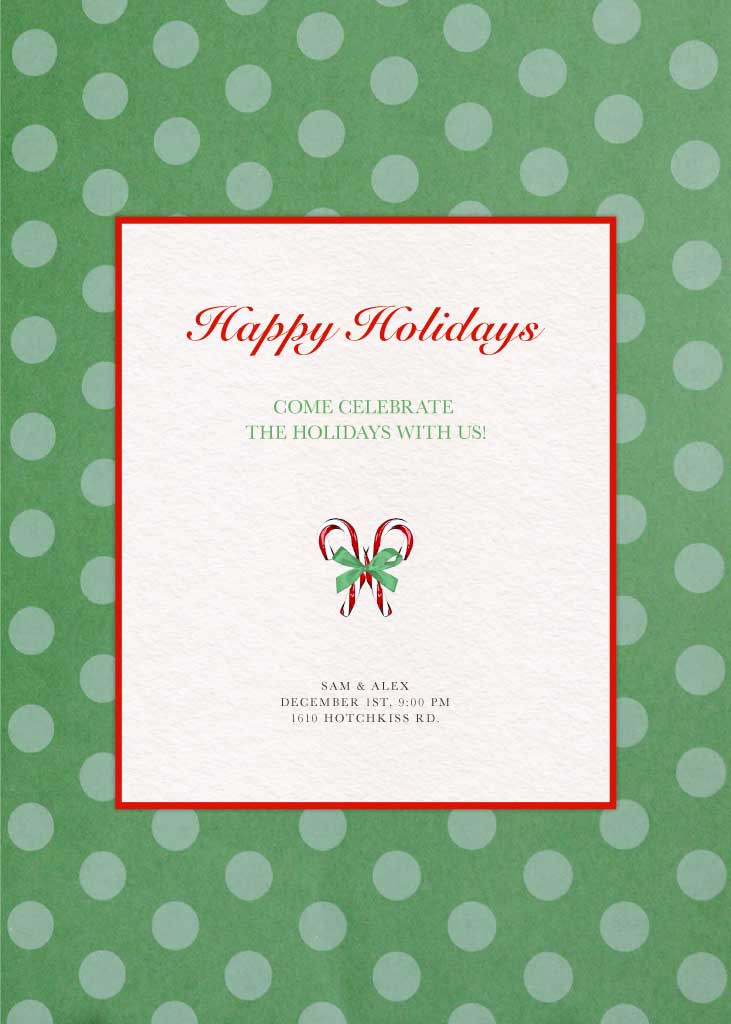 Template Green and Red Holiday Celebration Invitation Post