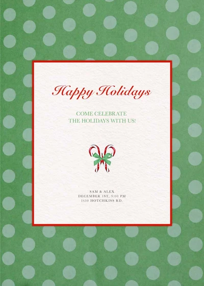 Template Green and Red Holiday Celebration Invitation Post