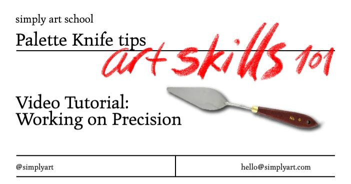 Template Red Palette Knife Art Skills Post