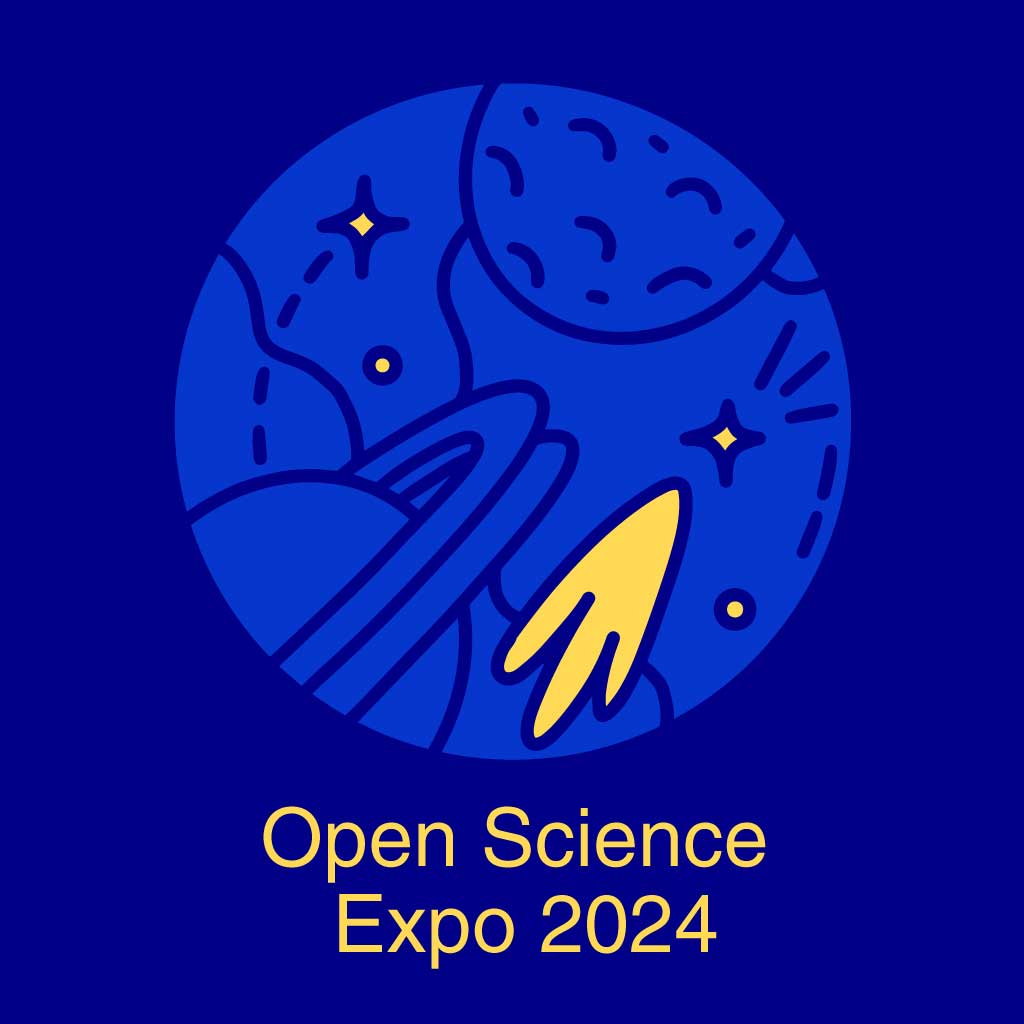 Vibrant Blue Yellow Science Expo Poster