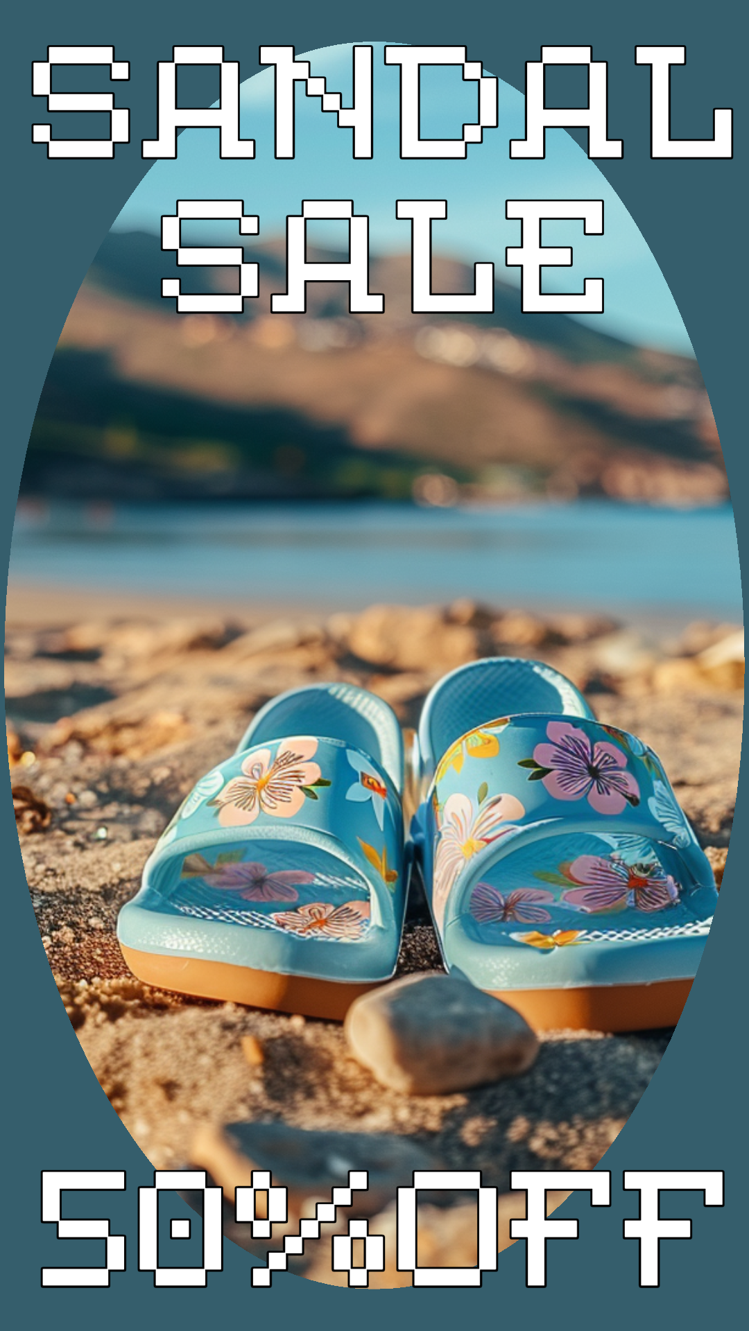 Template Summer Sandal Sale Instagram Story Blue