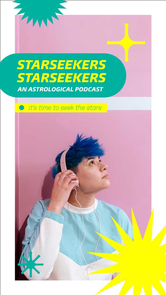 Cosmic Blue and Pink Podcast Ad Design