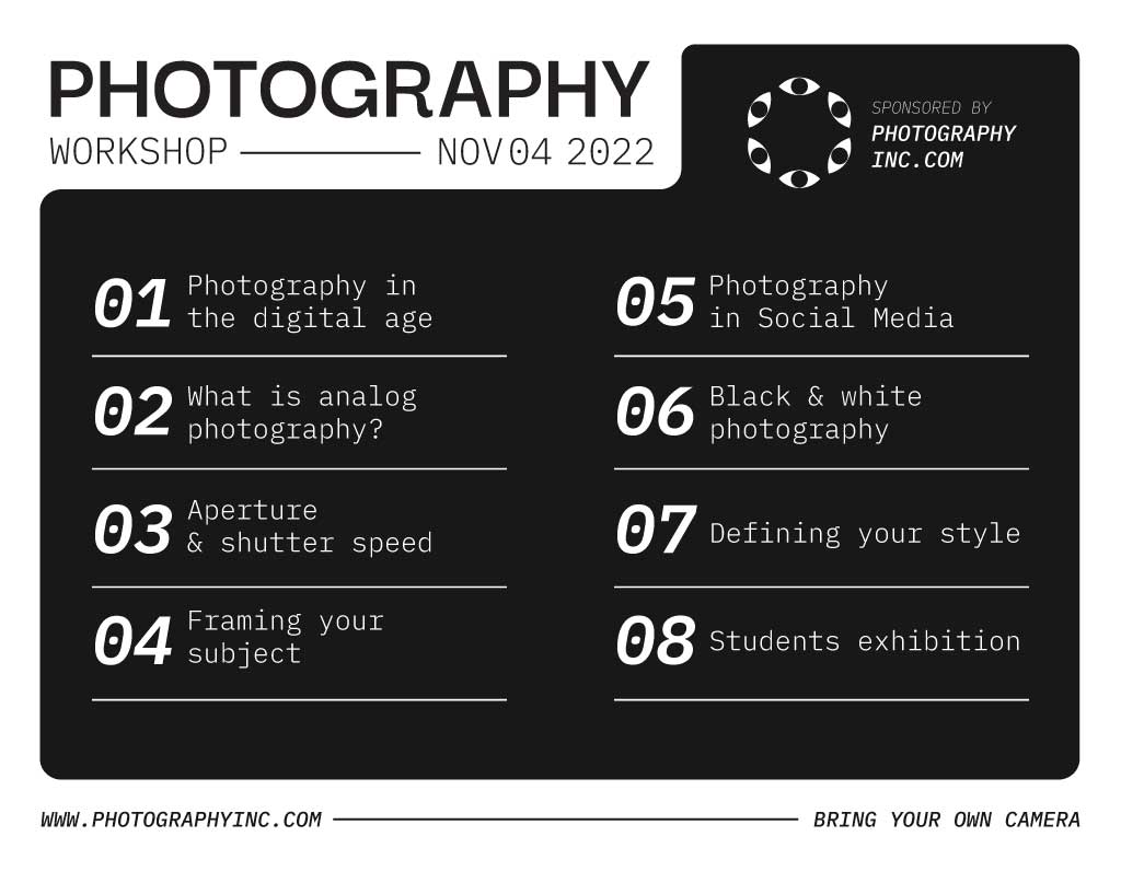 Monochrome Photography Workshop Poster Design