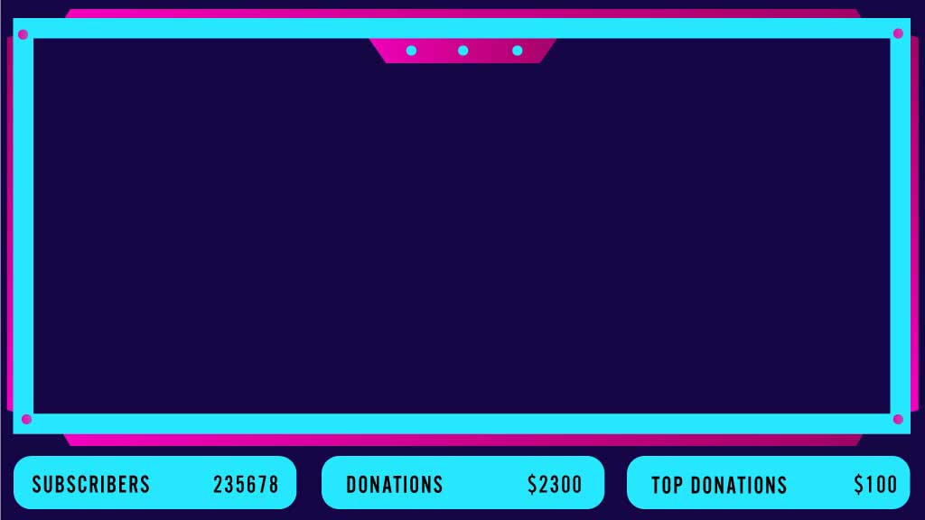 Template Vibrant Blue Streaming Overlay Template Design