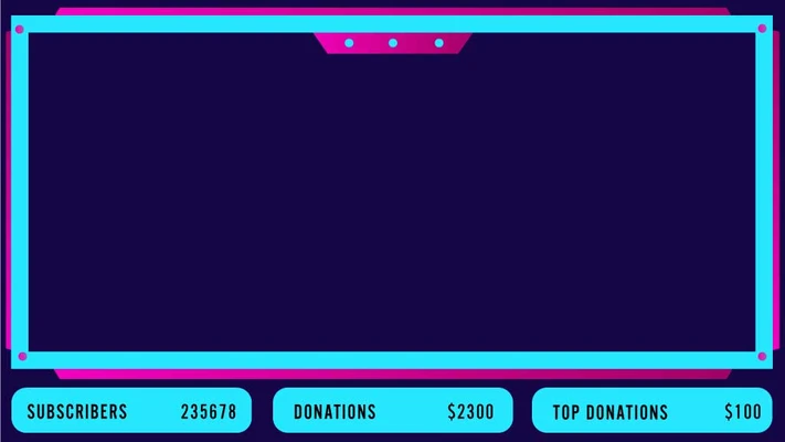 Template Vibrant Blue Streaming Overlay Template Design