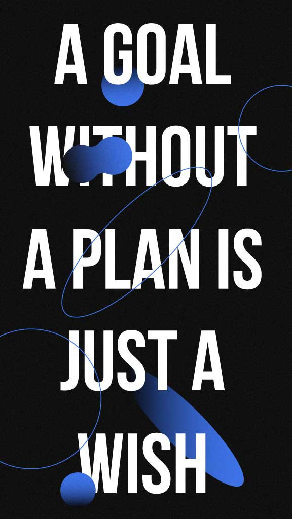 Template Blue and Black Inspirational Quote Poster