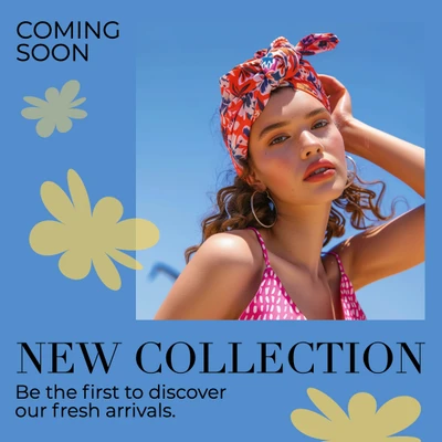 Template Vibrant Blue Instagram-Square New Collection Post