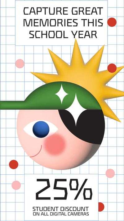 Template Colorful School Year Camera Discount Ad