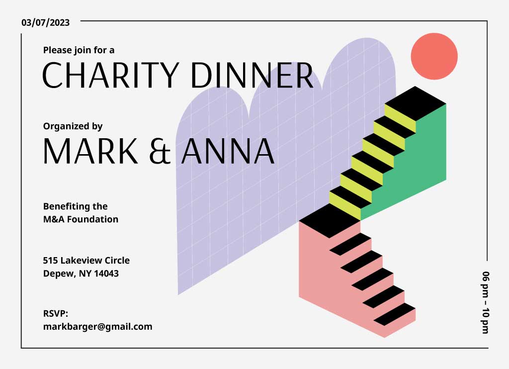 Elegant Charity Dinner Invitation Poster Design