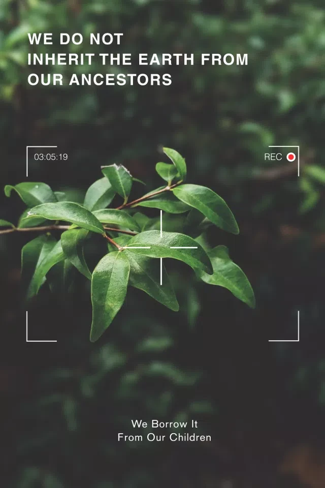 Template Green Nature Conservation Awareness Poster