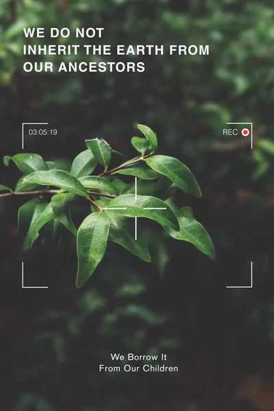 Template Green Nature Conservation Awareness Poster