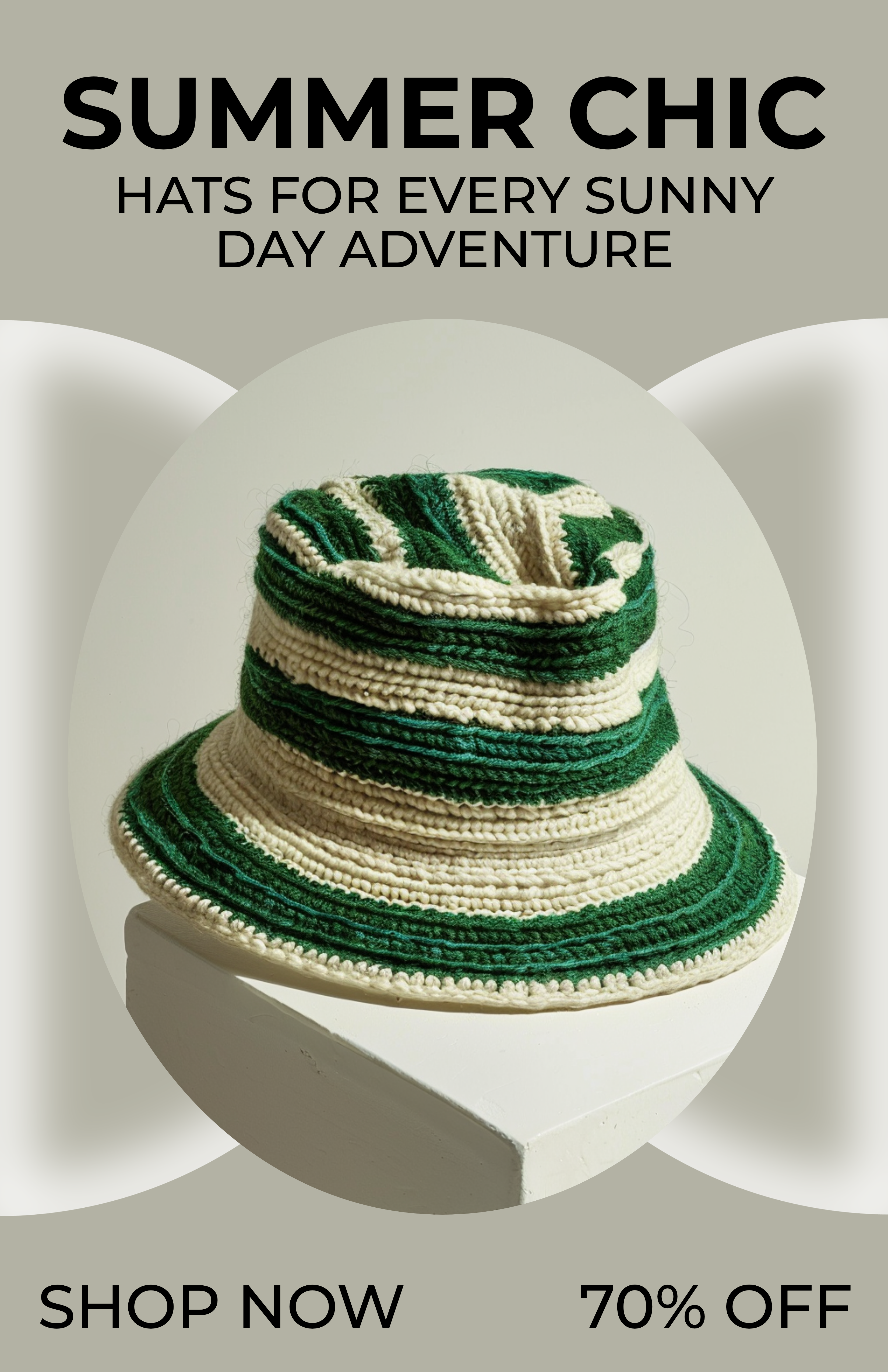 Template Summer Chic Hat Poster in Green