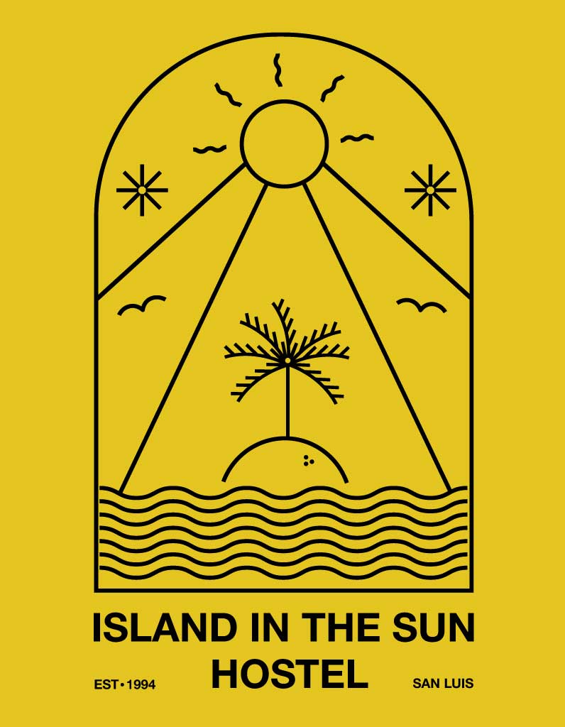 Sunny Yellow Hostel Ad Poster Design