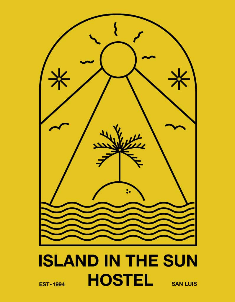 Template Sunny Yellow Hostel Ad Poster Design