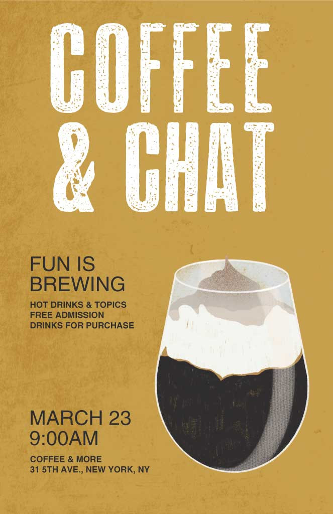Template Warm Tones Coffee Chat Poster Design