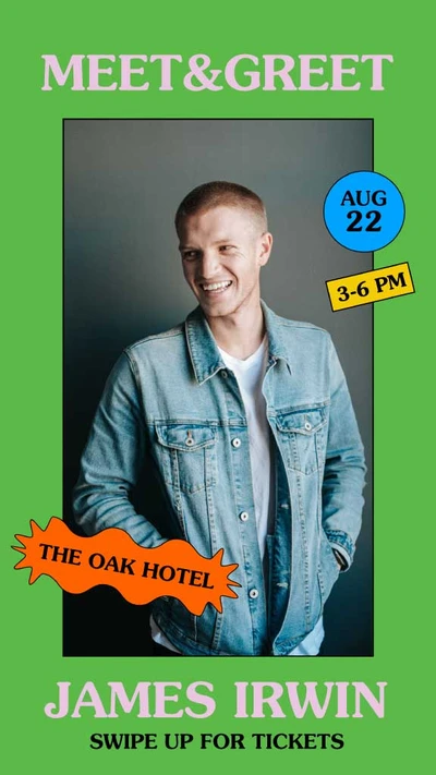 Template Cheerful Green Meet and Greet Event Post