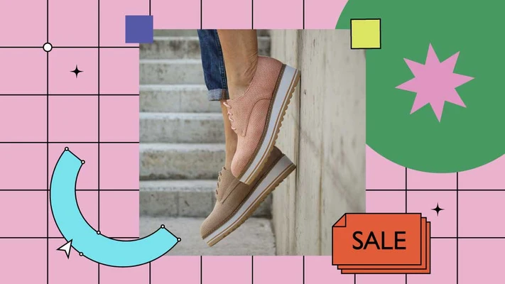 Template Chic Pink Shoes Sale Poster Template