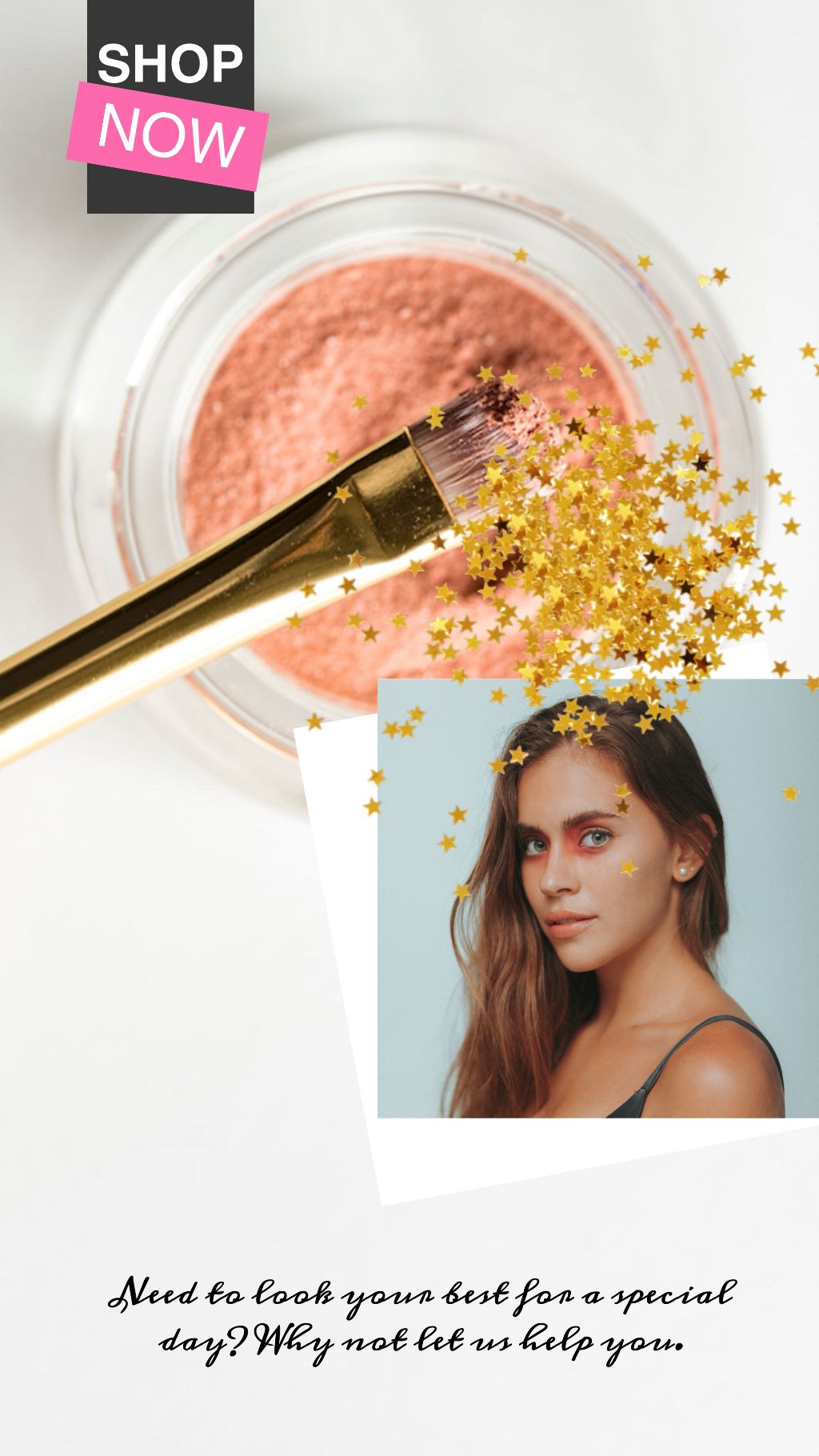 Shimmering Gold Beauty Product Ad Template