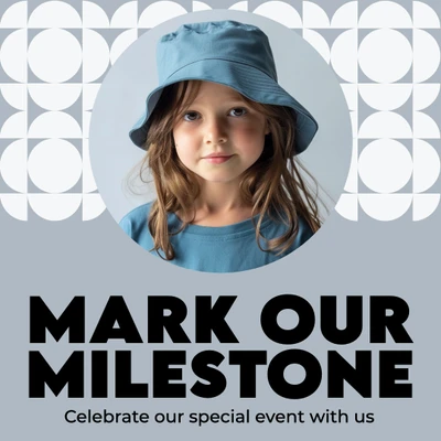 Template Celebrate Milestone Instagram-Square Post in Blue